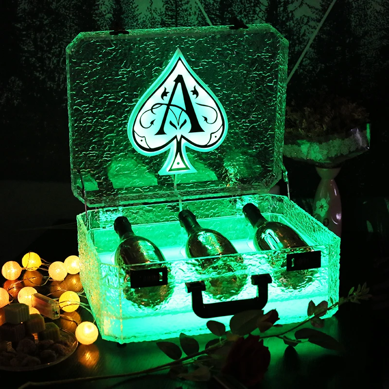 Ice Rock 3 bottles Rechargeable LED Ace of Spade Glorifier Box Champagne Bottle Carrier Case for Night Club Party Lounge Bar
Ice Rock 3 bottles Rechargeable LED Ace of Spade Glorifier Box Champagne Bottle Carrier Case for Night Club Party Lounge Bar