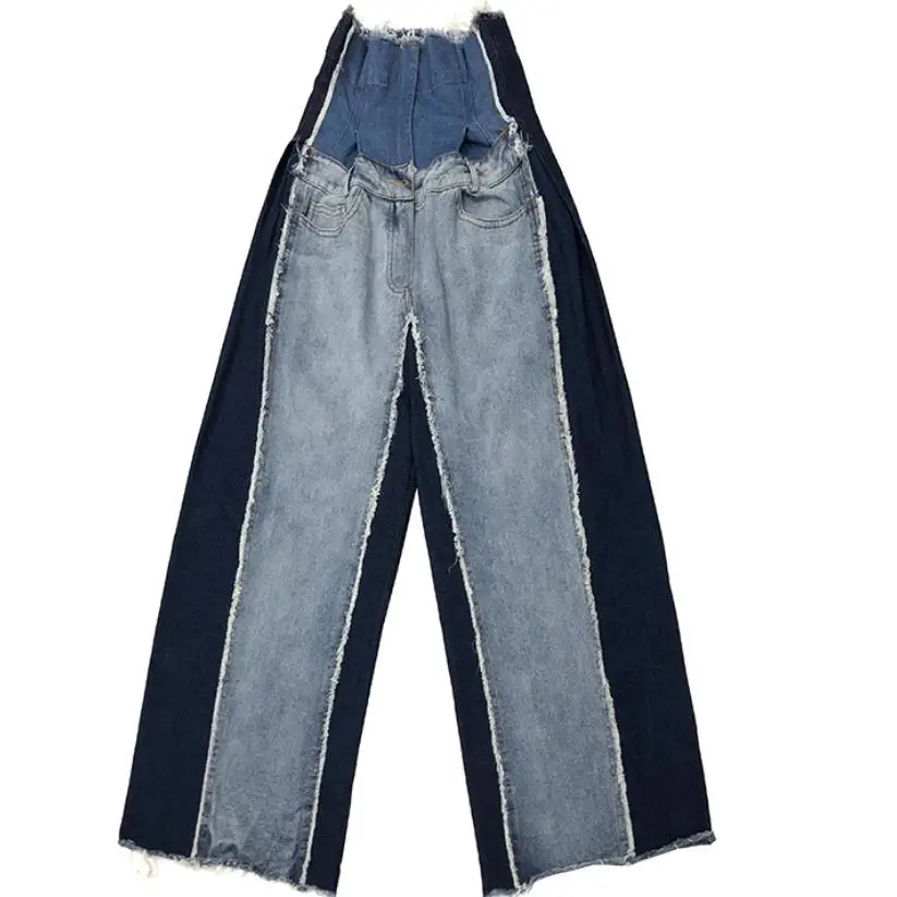 female 2021 new color matching high waist bf wide leg trousers casual pants jeans women
female 2021 new color matching high waist bf wide leg trousers casual pants jeans women