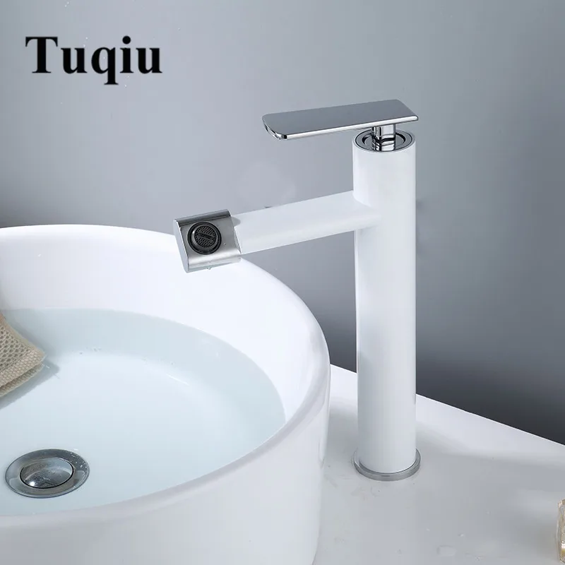 Tuqiu Bathroom basin faucet single lever Bathroom Faucet hot and cold crane deck mounted White/Black sink tap mixer
Tuqiu Bathroom basin faucet single lever Bathroom Faucet hot and cold crane deck mounted White/Black sink tap mixer