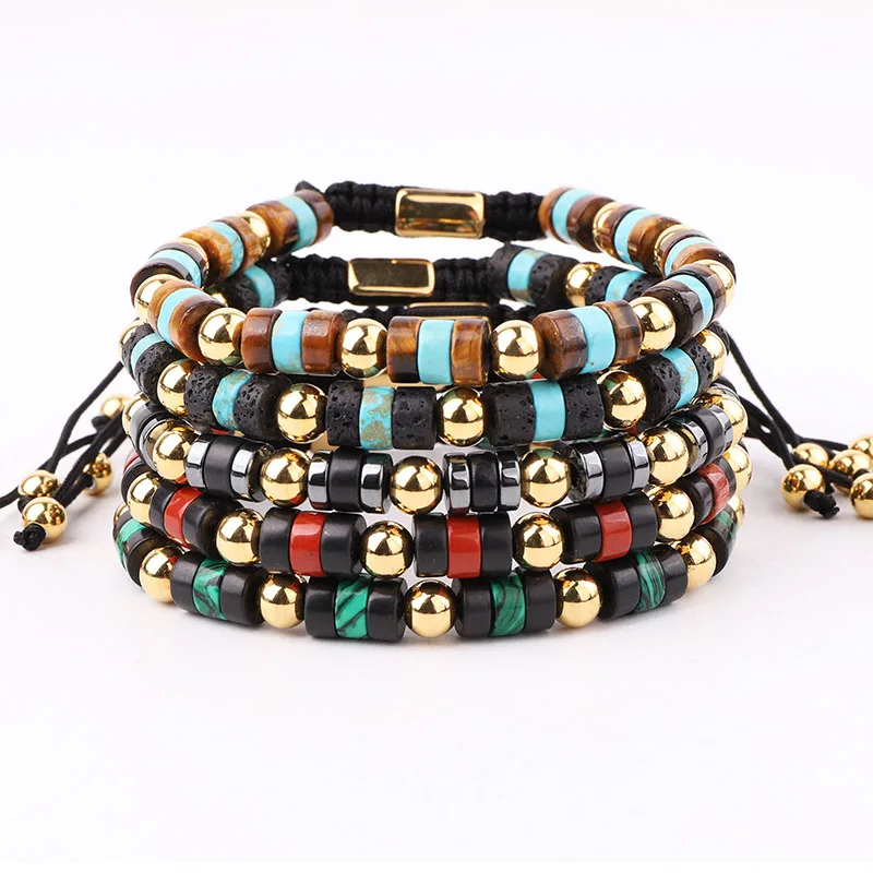 New Fashion High Quality Mix Color Natural Stone Stainless Steel Beaded Macrame Bracelet Men Women
New Fashion High Quality Mix Color Natural Stone Stainless Steel Beaded Macrame Bracelet Men Women