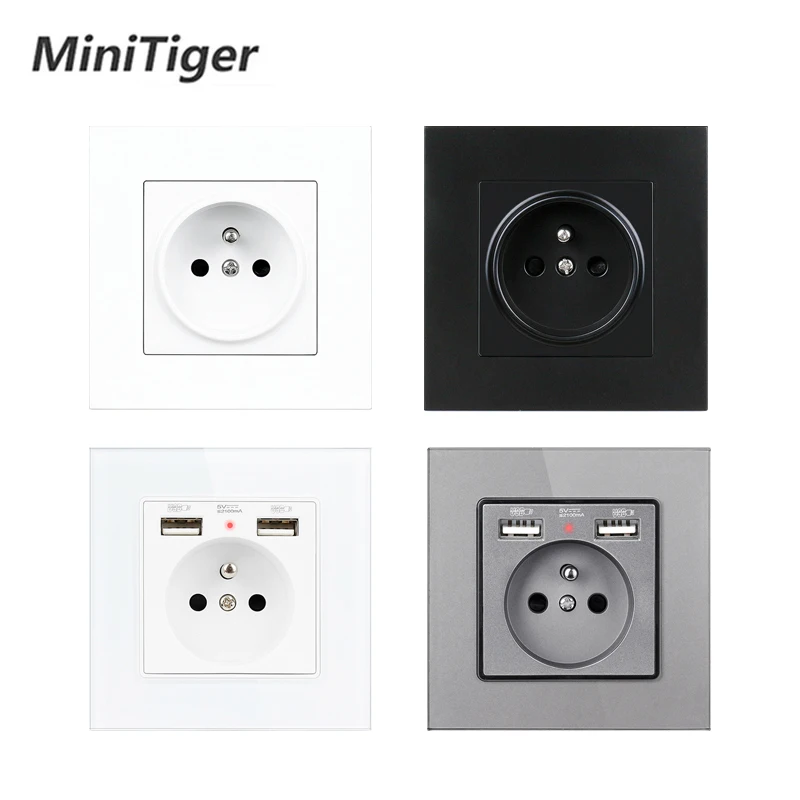 Minitiger French Standard Socket AC 110~250V Dual USB Charger Port For Mobile White With Switch Panel 16A Wall Power USB Socket
Minitiger French Standard Socket AC 110~250V Dual USB Charger Port For Mobile White With Switch Panel 16A Wall Power USB Socket