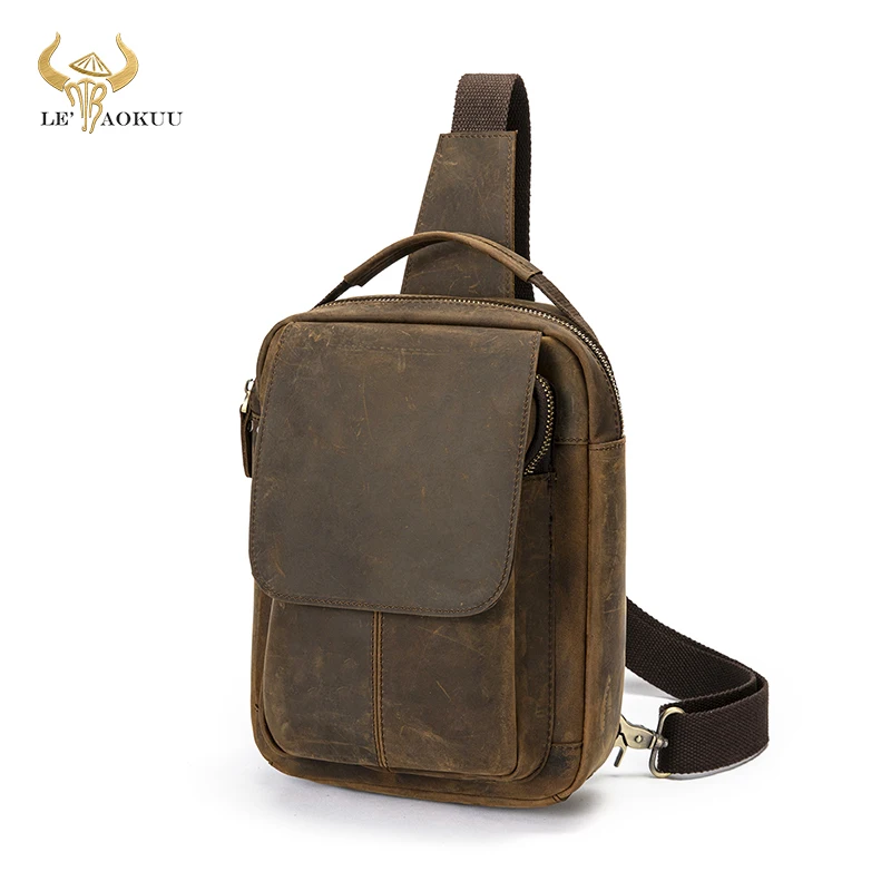 Crazy Horse Leather Men Casual Vintage Travel Triangle Chest Sling Belt Bag Design 8" Tablet One Shoulder Strap Bag Male 20154
Crazy Horse Leather Men Casual Vintage Travel Triangle Chest Sling Belt Bag Design 8" Tablet One Shoulder Strap Bag Male 20154