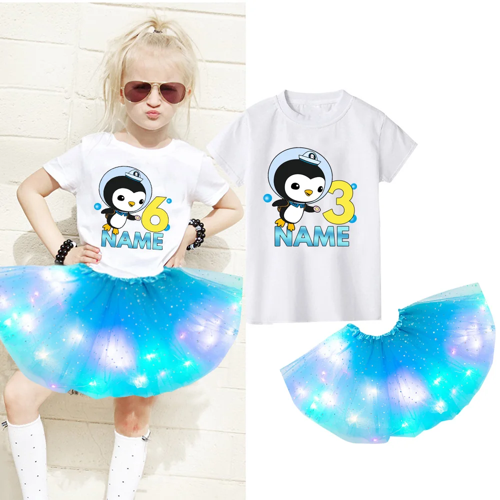 Girls Little Star Shining Tutu Dress Kids Tulle Strap Dress Short Sleeve T-shirt+Luminous Skirt + Hairpin Children Party Dress
Girls Little Star Shining Tutu Dress Kids Tulle Strap Dress Short Sleeve T-shirt+Luminous Skirt + Hairpin Children Party Dress
