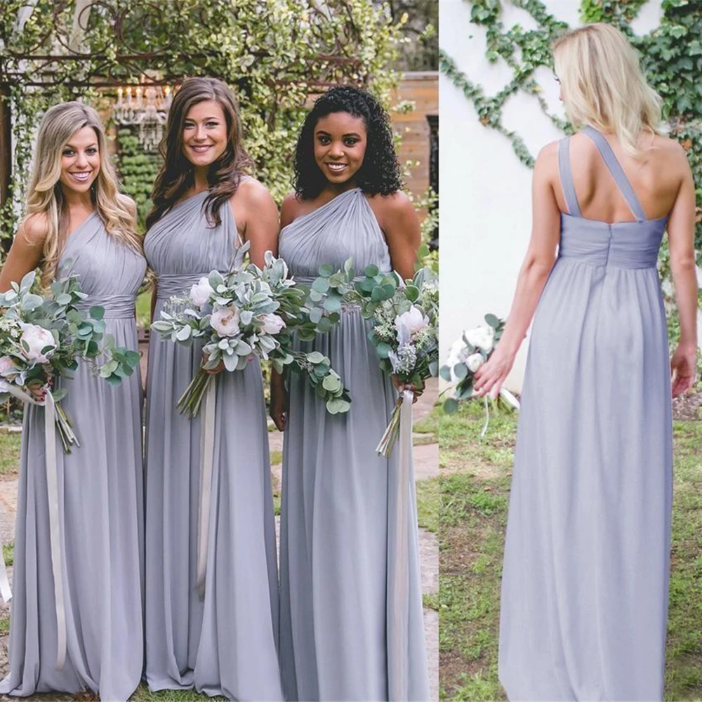 Backless Gown Sleeveless Bridesmaid Dresses New A Line Prom Party Gown One-Shoulder Dress Chiffon Formal Dresses
Backless Gown Sleeveless Bridesmaid Dresses New A Line Prom Party Gown One-Shoulder Dress Chiffon Formal Dresses