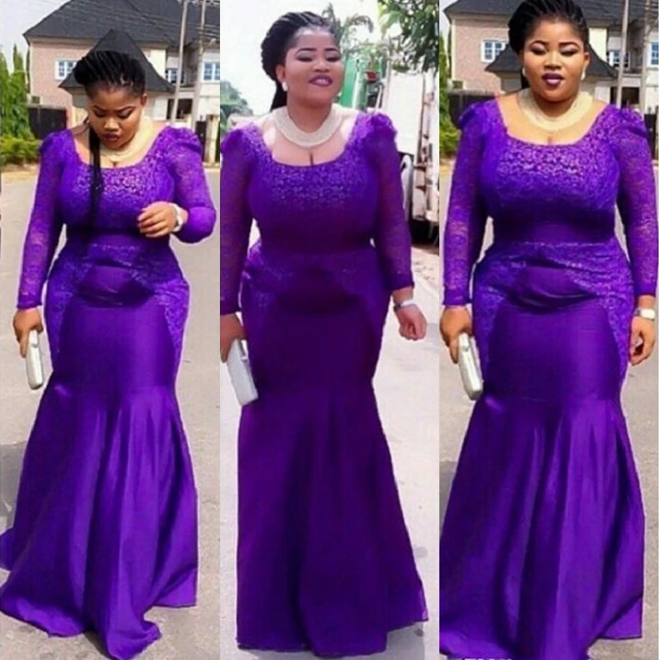 Formal Lace Satin Purple Evening Dresses Prom Party Gown Girl Woman Lady Mermaid Trumpet Scoop Long Sleeve New Plus Size Custom
Formal Lace Satin Purple Evening Dresses Prom Party Gown Girl Woman Lady Mermaid Trumpet Scoop Long Sleeve New Plus Size Custom