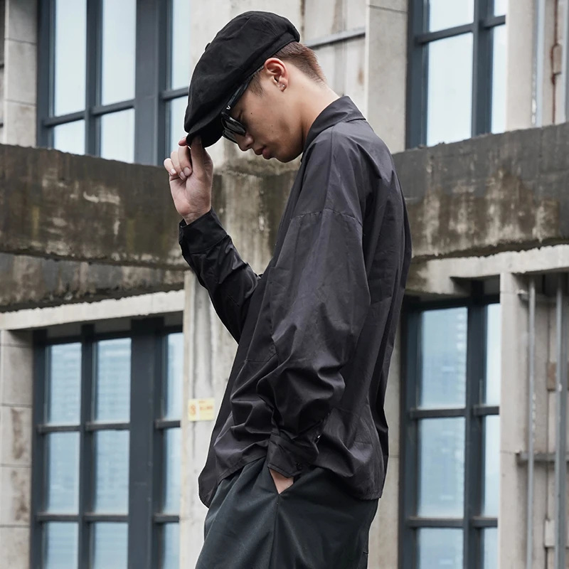 Men's new big pocket design classic simple dark all-match shoulder loose and casual large black long-sleeve shirt
Men's new big pocket design classic simple dark all-match shoulder loose and casual large black long-sleeve shirt