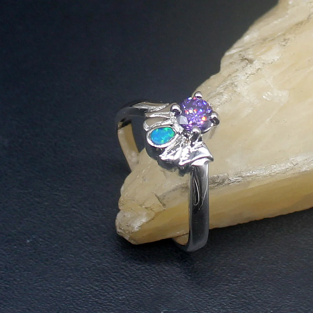 Gemstonefactory Jewelry Big Promotion Single Unique 925 Silver Amethyst Blue Opal Women Gifts Band Rings 8.5# 20214468
Gemstonefactory Jewelry Big Promotion Single Unique 925 Silver Amethyst Blue Opal Women Gifts Band Rings 8.5# 20214468