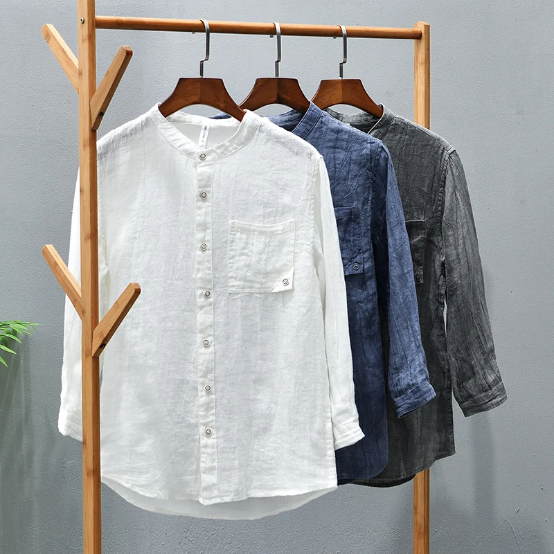 Italy 100% Linen three quarter sleeve casual fashion Italy shirt men solid comfortable brand shirts for men tops chemise camisa
Italy 100% Linen three quarter sleeve casual fashion Italy shirt men solid comfortable brand shirts for men tops chemise camisa