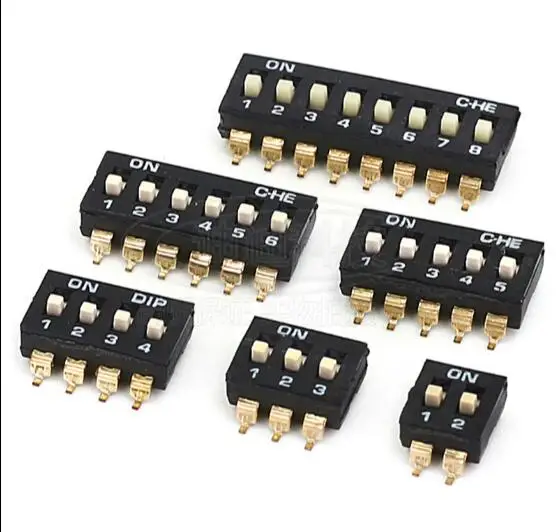 50pcs/lot 2.54MM Patch DIP Switch Gold Plated Pin KM-01/2/3/4/5/6/8P 2.54MM SMD and DIP
50pcs/lot 2.54MM Patch DIP Switch Gold Plated Pin KM-01/2/3/4/5/6/8P 2.54MM SMD and DIP