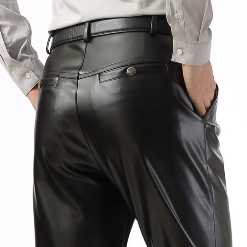 Summer Leather Pants Mens Clothing Thin Slim Fit Faux PU Leather Motorcycle Pants Loose Straight Leather Cargo Pants Waterproof
Summer Leather Pants Mens Clothing Thin Slim Fit Faux PU Leather Motorcycle Pants Loose Straight Leather Cargo Pants Waterproof