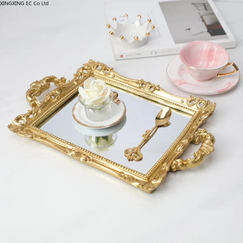European Style Retro Craft Carved Fruit Tray Tea Tray Gold Printing Glass Double Ear Mirror Storage Jewelry Tray Glass Tray
European Style Retro Craft Carved Fruit Tray Tea Tray Gold Printing Glass Double Ear Mirror Storage Jewelry Tray Glass Tray
