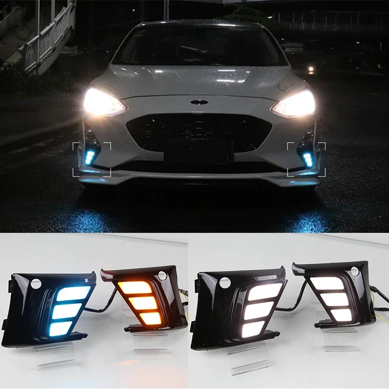LED DRL For Ford Focus 2018 2019 Daytime Running Lights Fog Lamp Cover with Yellow Turn Signal Functions Low configuration
LED DRL For Ford Focus 2018 2019 Daytime Running Lights Fog Lamp Cover with Yellow Turn Signal Functions Low configuration