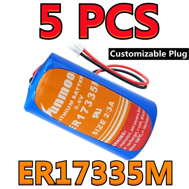 5PCS Original NEW SUNMOON ER17335M 2/3A Size 3.6V Water Meter PLC Battery High Power Type (Customizable Plug)
5PCS Original NEW SUNMOON ER17335M 2/3A Size 3.6V Water Meter PLC Battery High Power Type (Customizable Plug)
