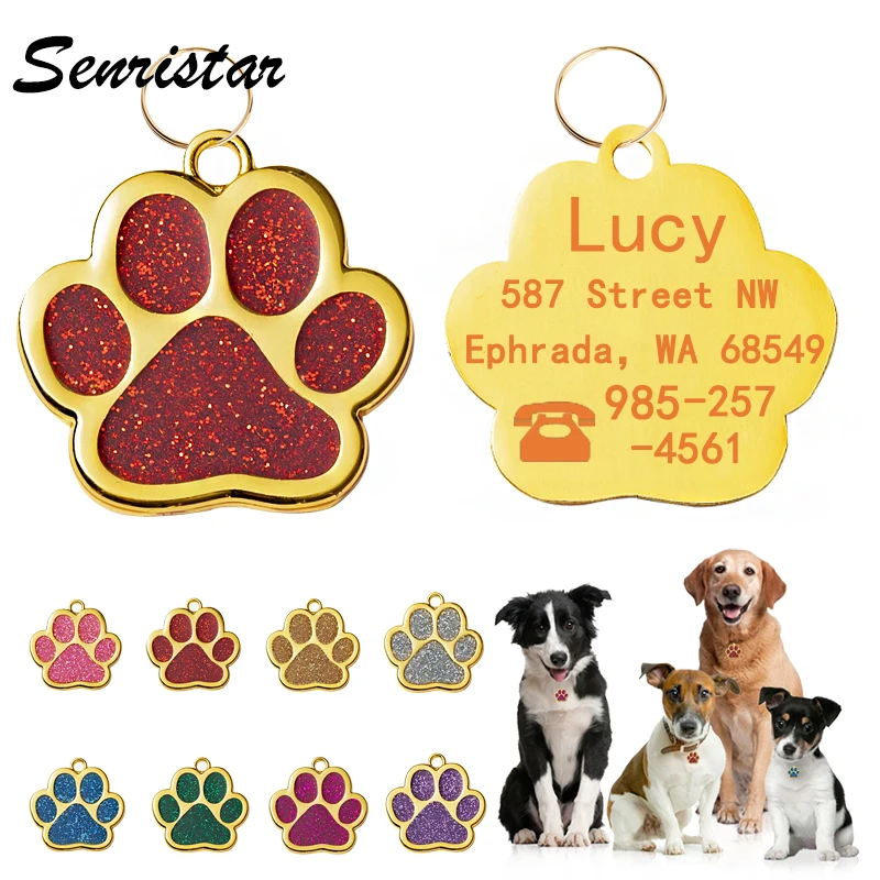 Personalized Pet Cat Dog ID Name Tag Custom Metal Engraved Luxury Paw Dog Tags For Puppy Bulldog Small Dog Collar Accessories
Personalized Pet Cat Dog ID Name Tag Custom Metal Engraved Luxury Paw Dog Tags For Puppy Bulldog Small Dog Collar Accessories