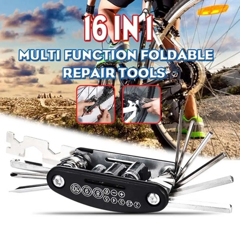 In One Mountain Bike Hex Spoke 16 in 1 Folding Aluminum alloy Bicycle Repair Tool Bicycle Tool Kit Screwdriver Bike Multi-Tool
In One Mountain Bike Hex Spoke 16 in 1 Folding Aluminum alloy Bicycle Repair Tool Bicycle Tool Kit Screwdriver Bike Multi-Tool