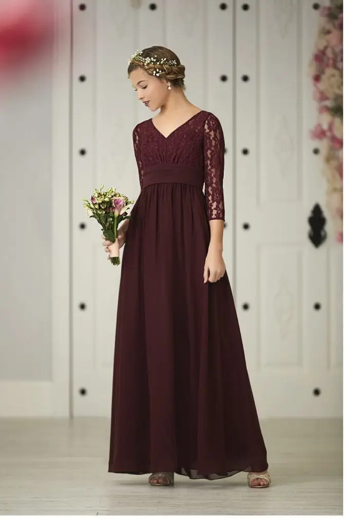 Elegant Cheap Junior Bridesmaid Dresses Under 50 A-line V-Neck Chiffon Lace Backless Long Wedding Party Dresses
Elegant Cheap Junior Bridesmaid Dresses Under 50 A-line V-Neck Chiffon Lace Backless Long Wedding Party Dresses