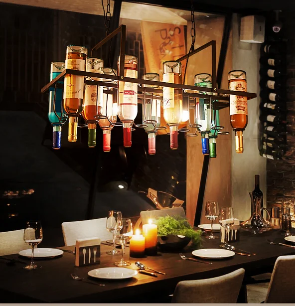 American style retro industrial color wine bottle Pendant lamp artistic originality personality bar restaurant coffee house lamp
American style retro industrial color wine bottle Pendant lamp artistic originality personality bar restaurant coffee house lamp