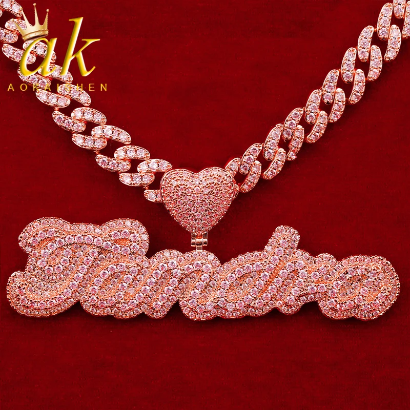 Iced Custom Name Pendant Rose Gold Color Pink Stone Women Hip Hop Jewelry
Iced Custom Name Pendant Rose Gold Color Pink Stone Women Hip Hop Jewelry