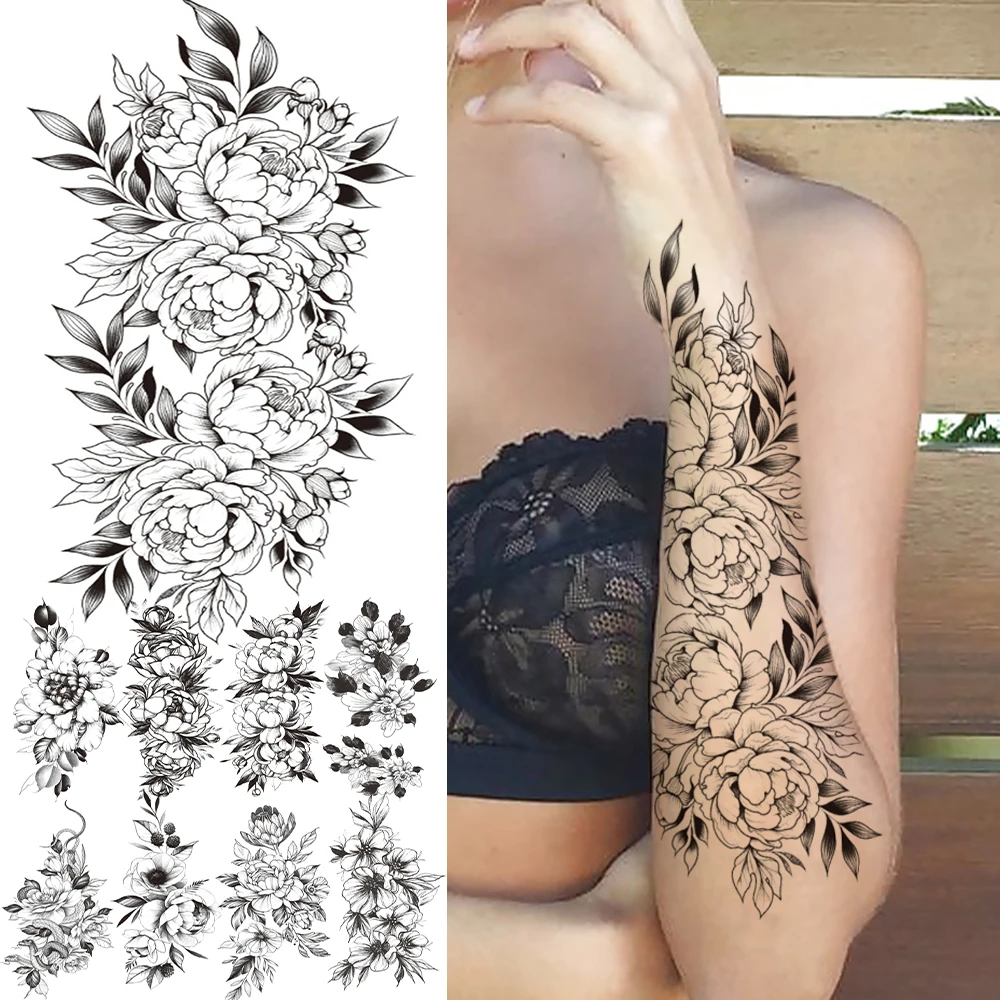 Large Realistic Flower Fake Tattoo Stickers For Woman Female Azalea Snake Flower Temporary Tattoos Body Art Water Transfer Tatoo
Large Realistic Flower Fake Tattoo Stickers For Woman Female Azalea Snake Flower Temporary Tattoos Body Art Water Transfer Tatoo