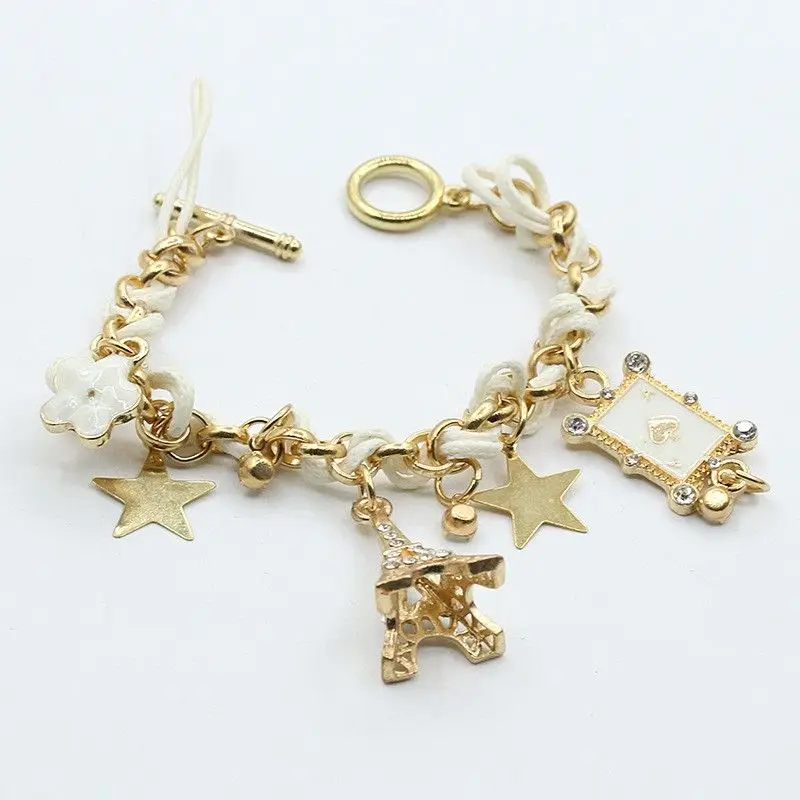 Women Flowers Stars Hearts Paris Eiffel Tower Crown Poker Cute Bangle Leather Rope Chain Bracelet Good Gift for Girls
Women Flowers Stars Hearts Paris Eiffel Tower Crown Poker Cute Bangle Leather Rope Chain Bracelet Good Gift for Girls