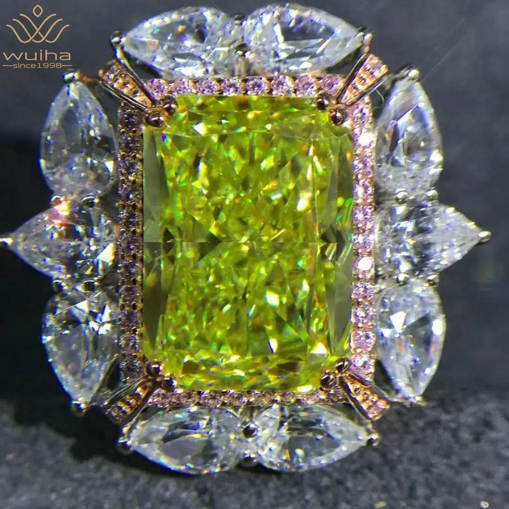 WUIHA Top Quality 100% 925 Sterling Silver 3EX 6CT VVS Green Created Moissanite Wedding Engagement Customized Ring Fine Jewelry
WUIHA Top Quality 100% 925 Sterling Silver 3EX 6CT VVS Green Created Moissanite Wedding Engagement Customized Ring Fine Jewelry