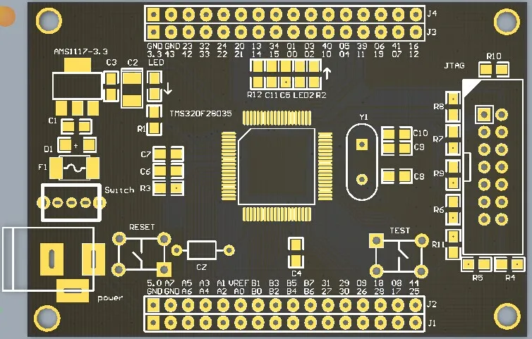 TMS320F28035DSP Minimum system board/development board/core board (empty board bare board
TMS320F28035DSP Minimum system board/development board/core board (empty board bare board