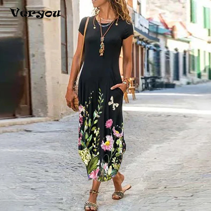 New Long Dress Elegant Women O Neck Short Sleeve Sundress Office Lady Party Dress 2021 Summer A-Line Dress Female Floral Dresses
New Long Dress Elegant Women O Neck Short Sleeve Sundress Office Lady Party Dress 2021 Summer A-Line Dress Female Floral Dresses