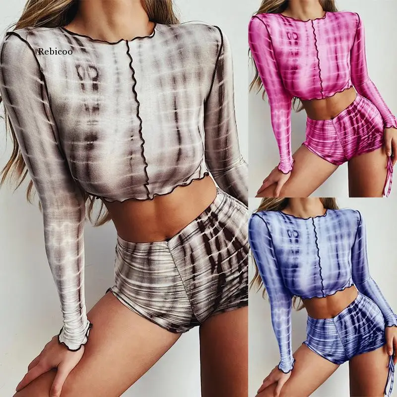 Drawstring Printed Patchwork Women Matching Sets Long Sleeve Bodycon Party Club 2 Piece Outfits Crop Top and Shorts Set
Drawstring Printed Patchwork Women Matching Sets Long Sleeve Bodycon Party Club 2 Piece Outfits Crop Top and Shorts Set