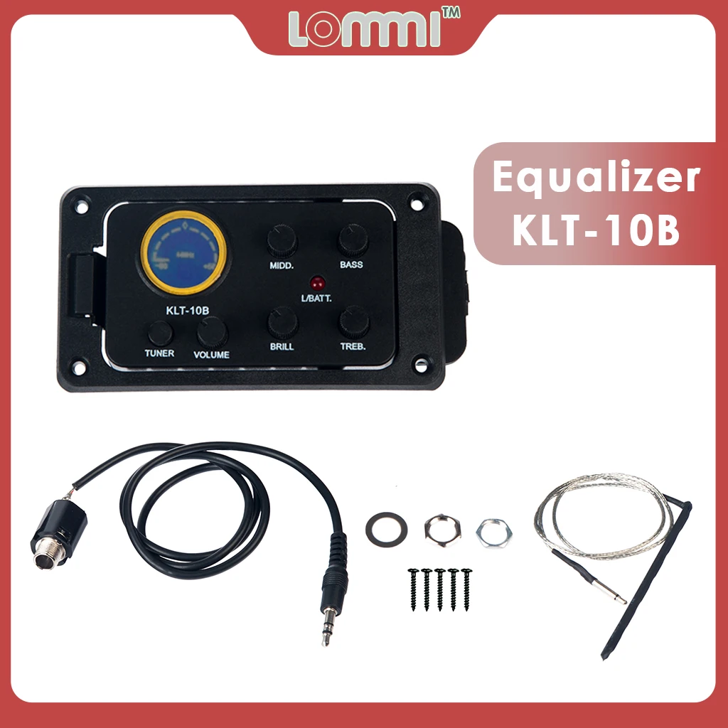 LOMMI KLT-10B 3 Band EQ Pre-Amp Equalizer Pickup Guitar EQ Piezo Pickup System with LCD Screen Display For Acoustic Guitar
LOMMI KLT-10B 3 Band EQ Pre-Amp Equalizer Pickup Guitar EQ Piezo Pickup System with LCD Screen Display For Acoustic Guitar