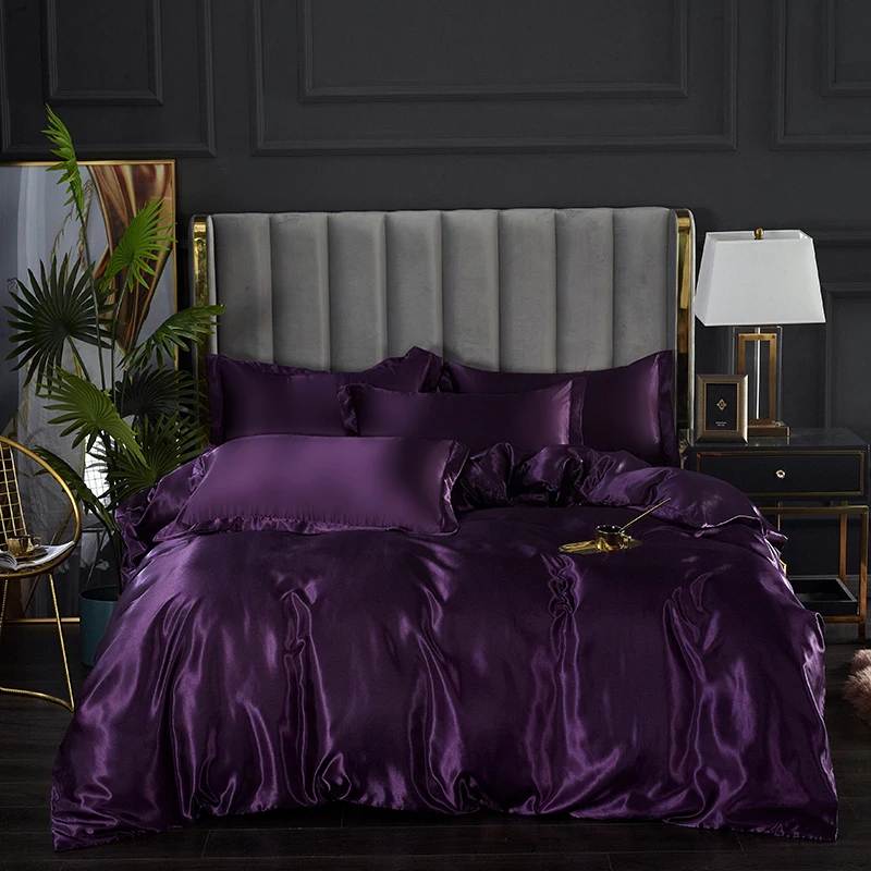 NEW Rayon Bedding Set Single Double Queen Size Duvet Cover Set High-End Solid Color Satin Quilt Cover
NEW Rayon Bedding Set Single Double Queen Size Duvet Cover Set High-End Solid Color Satin Quilt Cover