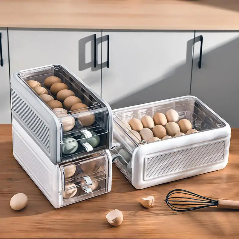 Japanese-style Egg Fresh-keeping Storage Box Kitchen Transparent Box Double Stacking Drawer Refrigerator Storage Food Container
Japanese-style Egg Fresh-keeping Storage Box Kitchen Transparent Box Double Stacking Drawer Refrigerator Storage Food Container