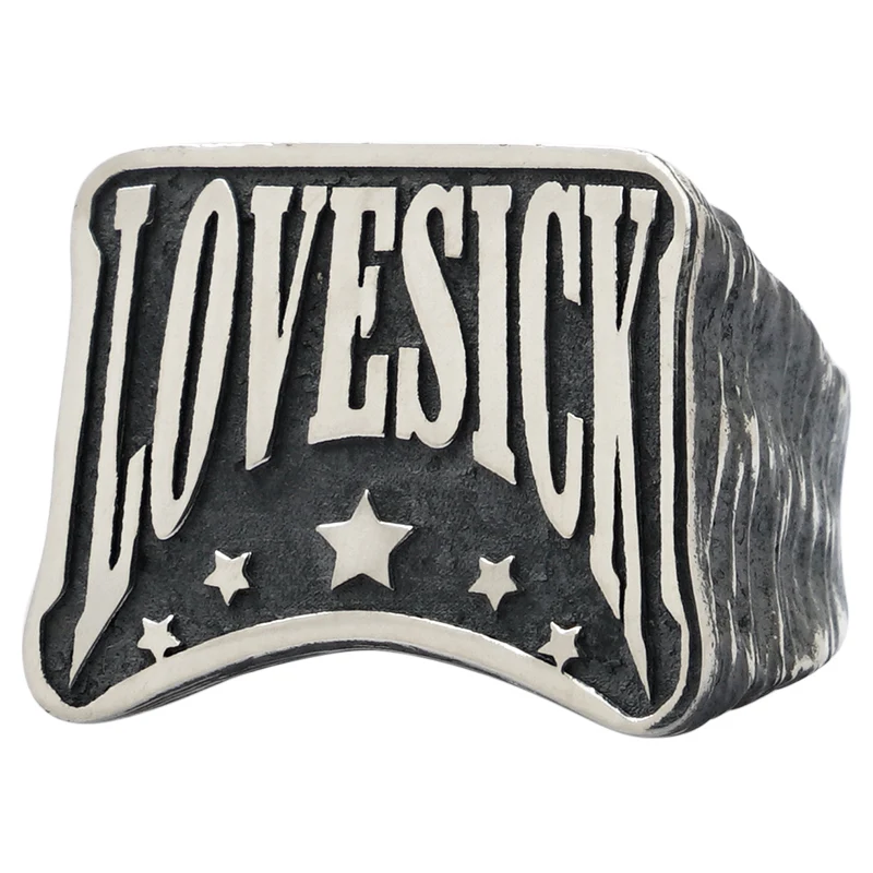 Love Sick Words sterling Silver Ring Male Ins Letters Fashion Jewelry
Love Sick Words sterling Silver Ring Male Ins Letters Fashion Jewelry