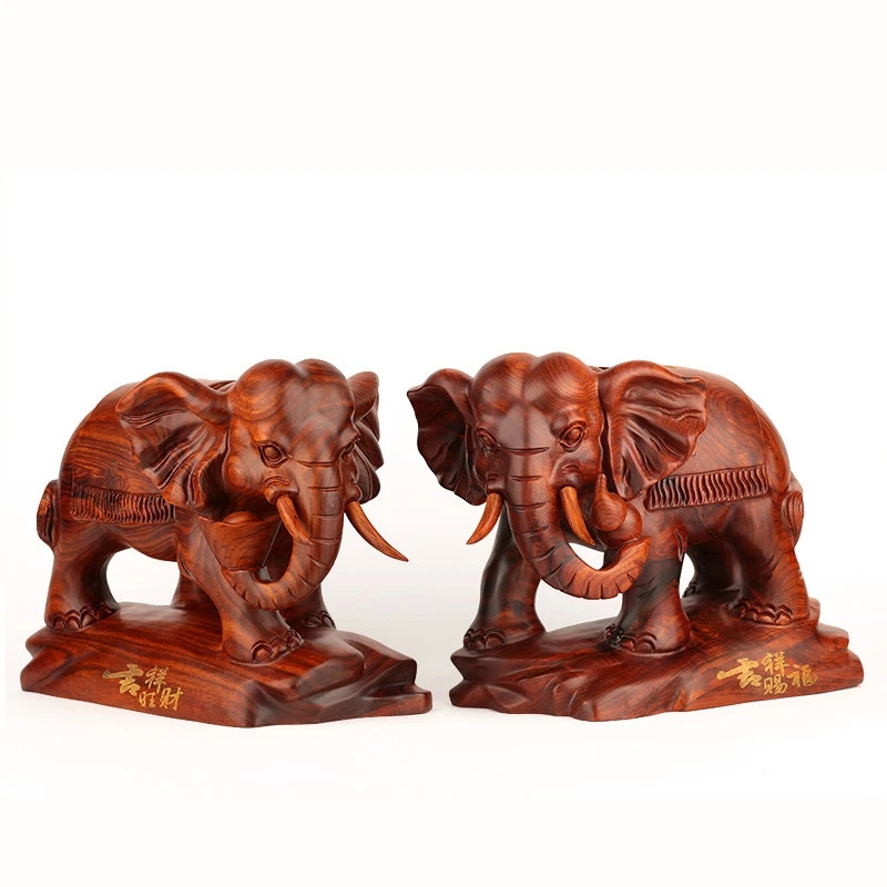 Mahogany handicraft Dongyang wood carving elephant household geomantic furnishings solid wood living room decoration Zhaocai fur 
Mahogany handicraft Dongyang wood carving elephant household geomantic furnishings solid wood living room decoration Zhaocai fur