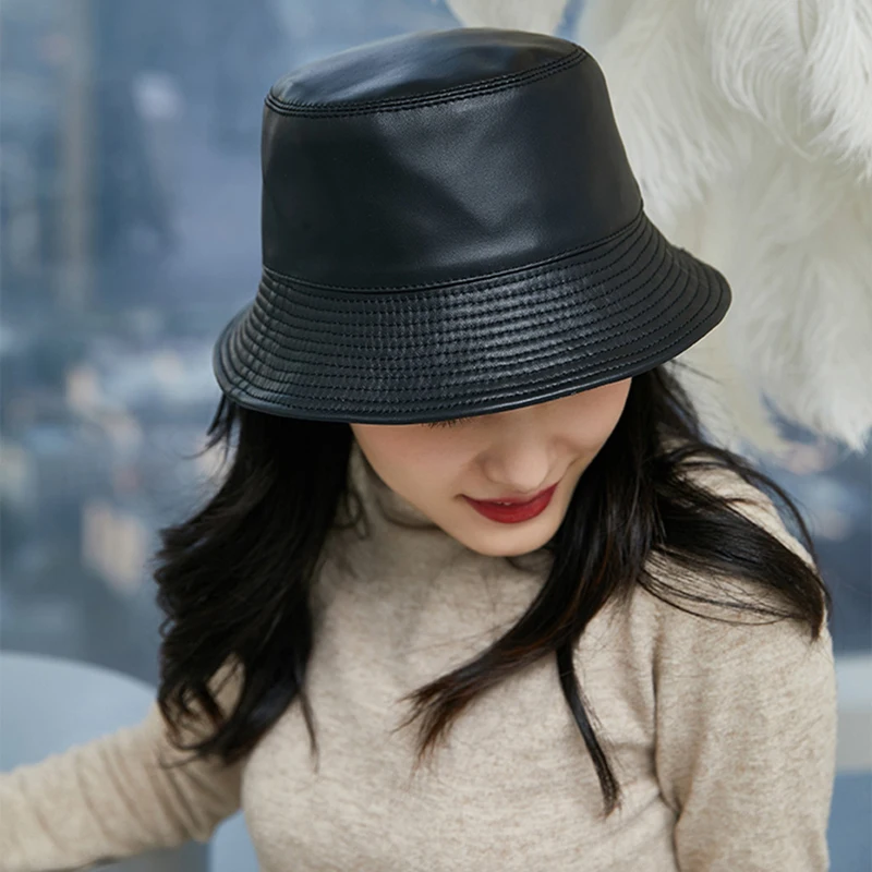 2024 Spring High Quality Real Leather Bucket Hat Solid Top Men's Women's Fashion Sun Hat Summer Fashion Panama Fisherman Cap
2024 Spring High Quality Real Leather Bucket Hat Solid Top Men's Women's Fashion Sun Hat Summer Fashion Panama Fisherman Cap