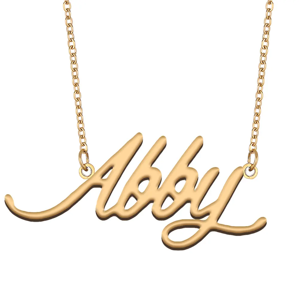 Abby Name Necklace for Women Personalized Stainless Steel Jewelry Gold Plated Nameplate Pendant Femme Mothers Girlfriend Gift
Abby Name Necklace for Women Personalized Stainless Steel Jewelry Gold Plated Nameplate Pendant Femme Mothers Girlfriend Gift