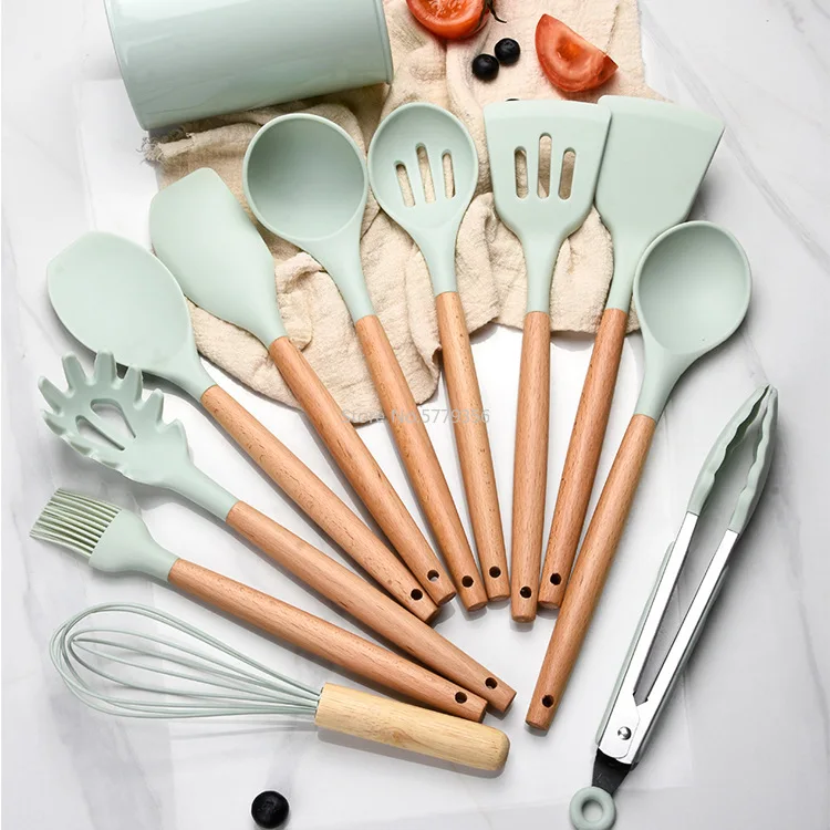 Creative Design Silicone Kitchenware Set Morandi Color Fashion Kitchenware Set Simple Style Practical Spatula Spoon Set
Creative Design Silicone Kitchenware Set Morandi Color Fashion Kitchenware Set Simple Style Practical Spatula Spoon Set