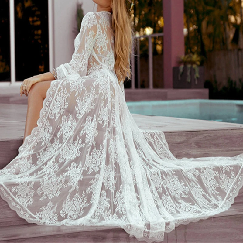 Women Lace Hollow Crochet Swimwear Bikini Cover Up Maxi Long Beach Dress Sarongs Kaftan Saida de Praia Robe de Plage Kaftan
Women Lace Hollow Crochet Swimwear Bikini Cover Up Maxi Long Beach Dress Sarongs Kaftan Saida de Praia Robe de Plage Kaftan
