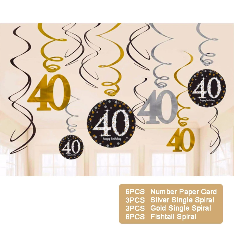 30 Birthday Party Decoration Happy Birthday Gold Spiral Ornaments 40/50 Party Photo Props Giant Number Balloons Background Decor
30 Birthday Party Decoration Happy Birthday Gold Spiral Ornaments 40/50 Party Photo Props Giant Number Balloons Background Decor