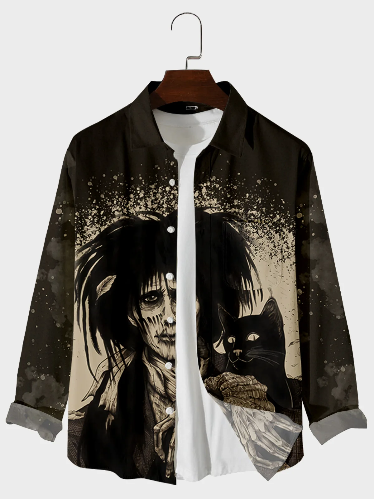 2021 Hot Sale 3 Halloween Striped Pattern Digital Printing Loose Casual Large Button Long Sleeve Cardigan Men's Shirt
2021 Hot Sale 3 Halloween Striped Pattern Digital Printing Loose Casual Large Button Long Sleeve Cardigan Men's Shirt