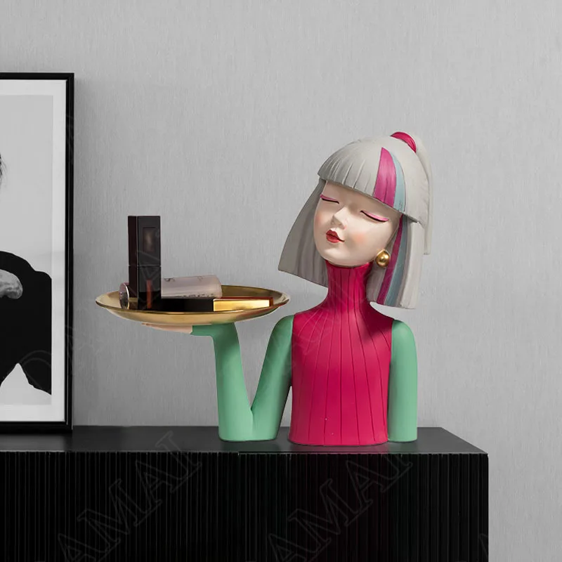 European Resin Storage Tray Creativity Smiling Girl Restaurant Decor Tray Living Room Desktop Snack Organizer Home Decoration
European Resin Storage Tray Creativity Smiling Girl Restaurant Decor Tray Living Room Desktop Snack Organizer Home Decoration