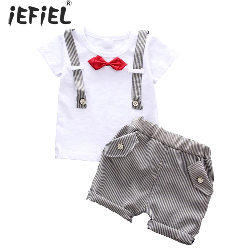 2pcs Summer Kids Gentleman Baby Boys Bow Short Sleeve Cotton T Shirt+Stripe Shorts Children's Clothing Set Boys Outfits 1-4Years
2pcs Summer Kids Gentleman Baby Boys Bow Short Sleeve Cotton T Shirt+Stripe Shorts Children's Clothing Set Boys Outfits 1-4Years