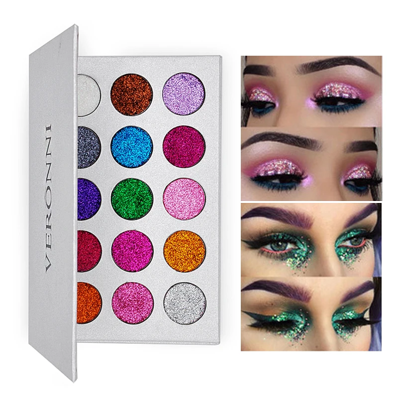 VERONNI 15 Colors Glitter Eyeshadow Pallete Pressed Shimmer Pigment Glitters Eye Makeup Palette Diamond Cosmetic Magnet Palette
VERONNI 15 Colors Glitter Eyeshadow Pallete Pressed Shimmer Pigment Glitters Eye Makeup Palette Diamond Cosmetic Magnet Palette