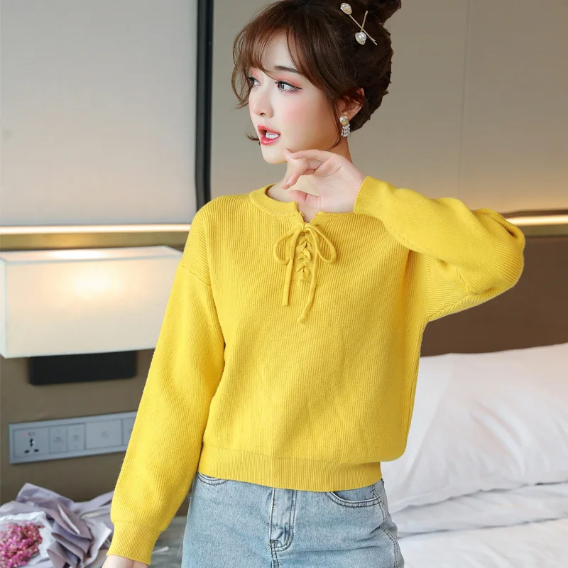 H9511 Autumn Winter Loose Pullover Women Solid Color Bandage Knitted Sweater Ladies Long Sleeve High Quality Jumper Tops Clothes
H9511 Autumn Winter Loose Pullover Women Solid Color Bandage Knitted Sweater Ladies Long Sleeve High Quality Jumper Tops Clothes