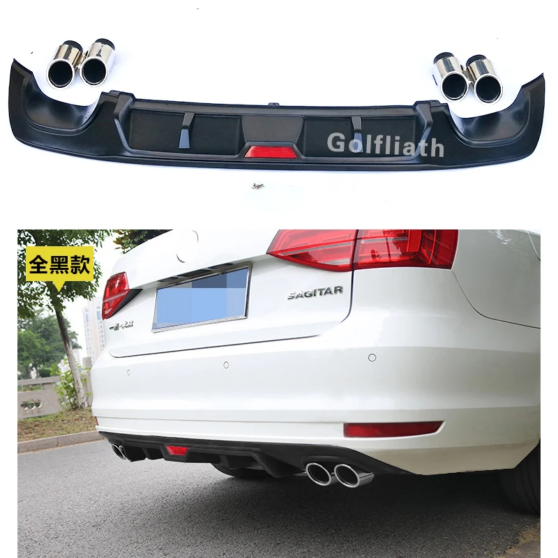 4 outlet exhaust PP Rear Diffuser Spoiler Lip Auto Car Rear Bumper kit Fit For V.W Jetta MK6 2015-2017
4 outlet exhaust PP Rear Diffuser Spoiler Lip Auto Car Rear Bumper kit Fit For V.W Jetta MK6 2015-2017