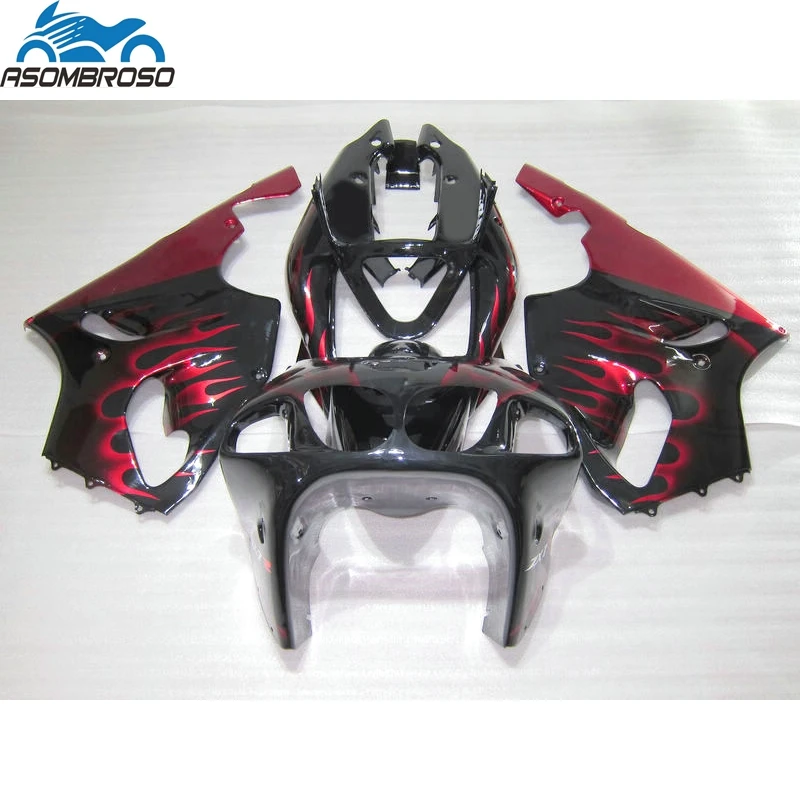 Red Flames Black Plastic Motorcycle for Kawasaki Ninja ZX7R fairing kit 1996-2003 fairing set zx7r 96 97 98 99 00 01 02 03 HX07
Red Flames Black Plastic Motorcycle for Kawasaki Ninja ZX7R fairing kit 1996-2003 fairing set zx7r 96 97 98 99 00 01 02 03 HX07