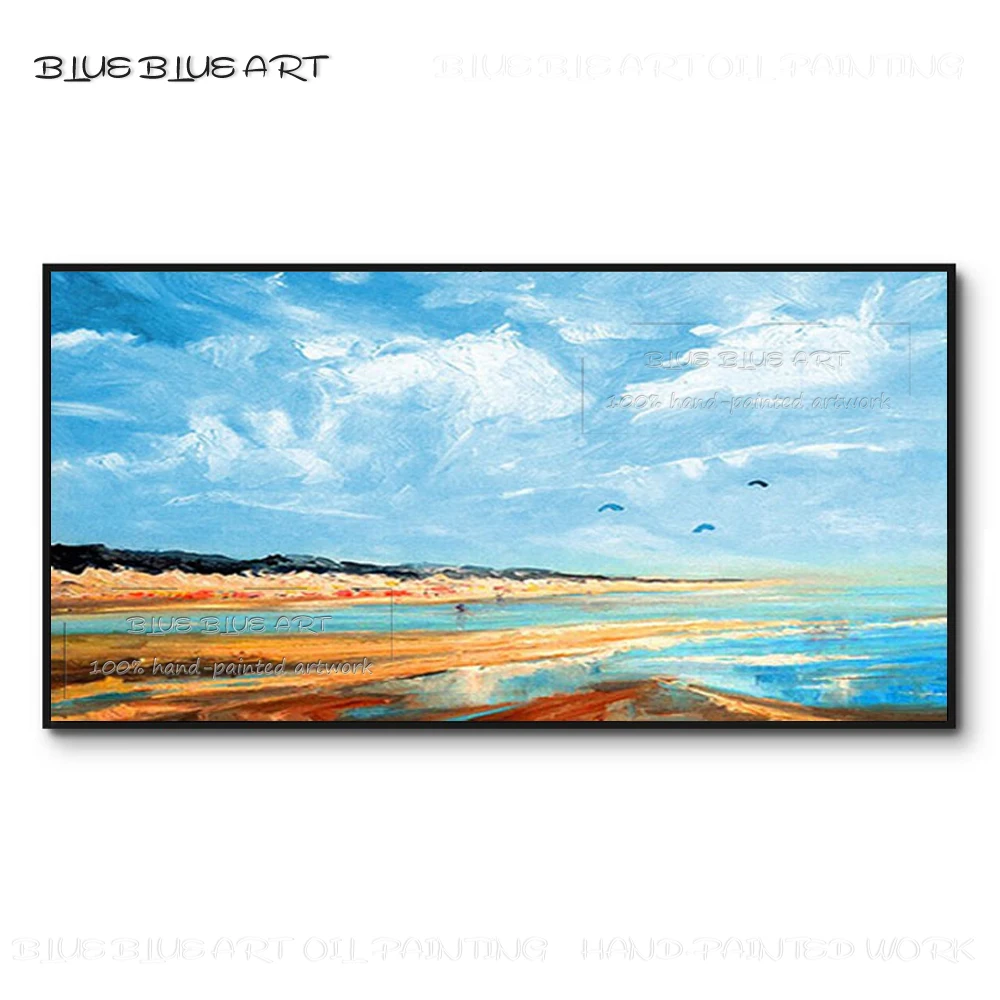 Pure Hand-painted Blue Sky Acrylic Painting Beautiful Wall Art Big Canvas Abstract Landscape Blue Sky and Beach Acrylic Painting
Pure Hand-painted Blue Sky Acrylic Painting Beautiful Wall Art Big Canvas Abstract Landscape Blue Sky and Beach Acrylic Painting