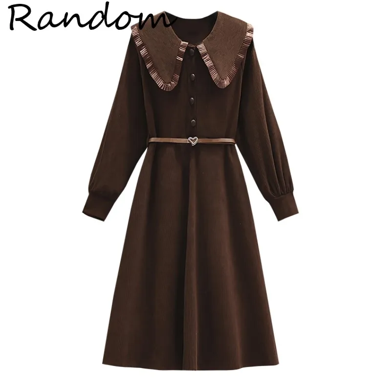 Plus Size 4XL Corduroy Vintage Elegant Party Dress Sweet Peter Pan Collar Long Sleeve Vestidos Mujer Spring 2022 Dresses Ladies
Plus Size 4XL Corduroy Vintage Elegant Party Dress Sweet Peter Pan Collar Long Sleeve Vestidos Mujer Spring 2022 Dresses Ladies