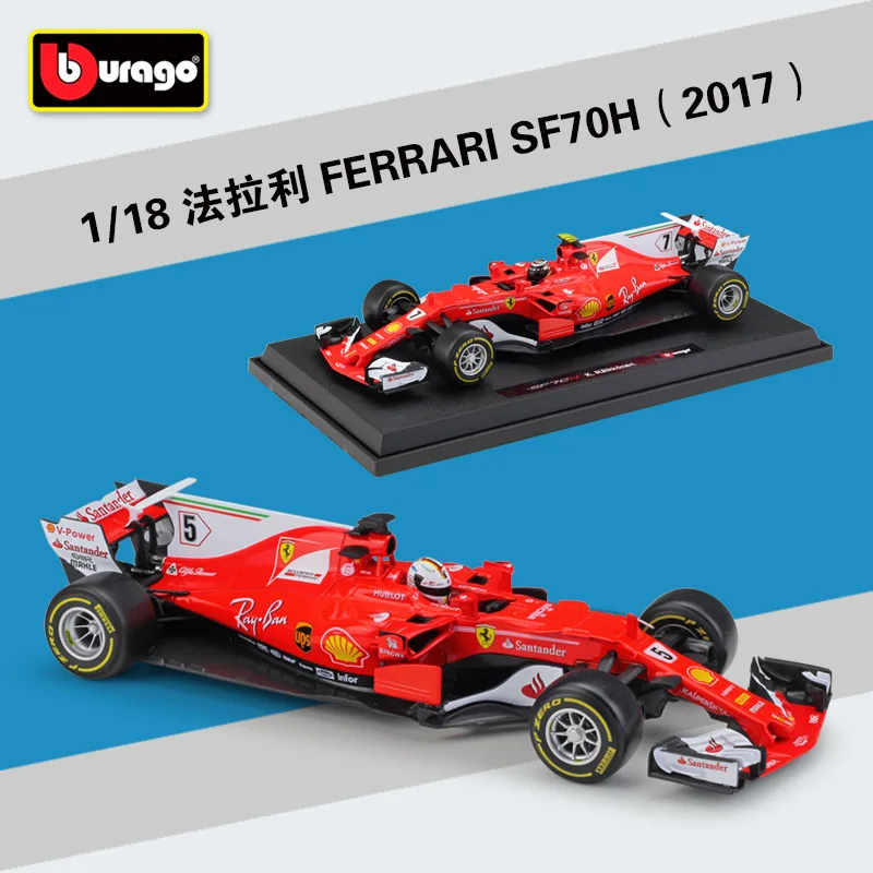 Модель гоночного автомобиля Bburago 1:1 F1 2017 FERRARI SF70 #7, Модель гоночного автомобиля из сплава, коллекционные подарки, игрушка
Модель гоночного автомобиля Bburago 1:1 F1 2017 FERRARI SF70 #7, Модель гоночного автомобиля из сплава, коллекционные подарки, игрушка