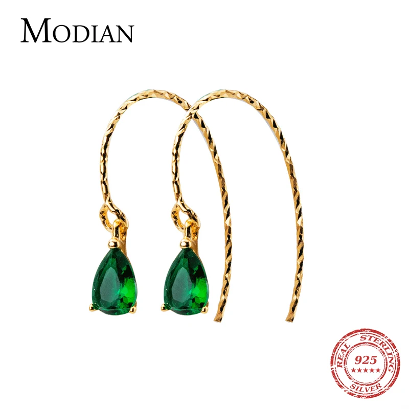 Modian 100% 925 Sterling Silver Simple Green Crystal Water Drop Earrings Fashion Charm Gold Color Dangle Ear For Women Jewelry
Modian 100% 925 Sterling Silver Simple Green Crystal Water Drop Earrings Fashion Charm Gold Color Dangle Ear For Women Jewelry