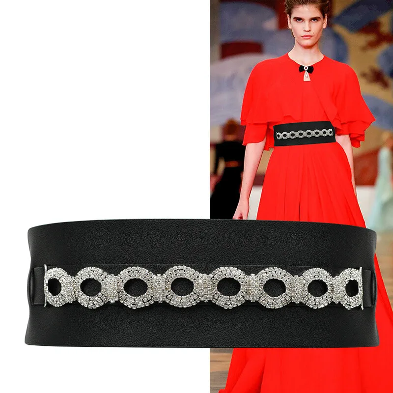 H3491 Women Wide Black Waist Belt Lady High Quality Fashion Diamond Decoration Waist Seal Vintage Casual Cummerbunds Accessories
H3491 Women Wide Black Waist Belt Lady High Quality Fashion Diamond Decoration Waist Seal Vintage Casual Cummerbunds Accessories
